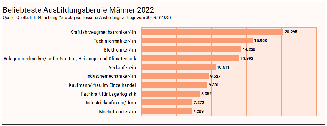 Die beliebtesten Ausbildungsberufe 2022 | bibb